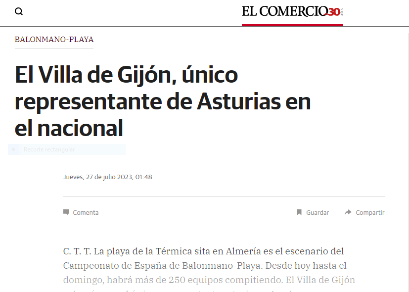 Villa de Gijón unico representante en el nacional